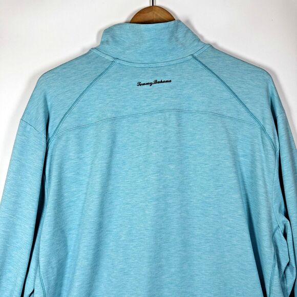Tommy Bahama Pullover Mens XL Blue Island Zone Half Zip Performance Sweater Top - Picture 4 of 16